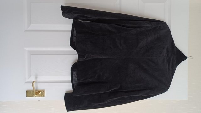 Preview of the first image of Black Velvet Lined Ladies Jacket Medium as new.