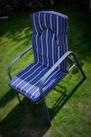 Image 2 of Two comfy upholstered garden chairs, new, can recline