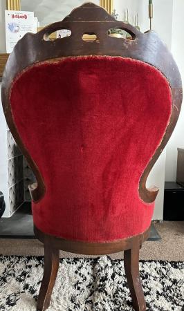 Image 3 of Nursing chair - scoop back, red velour