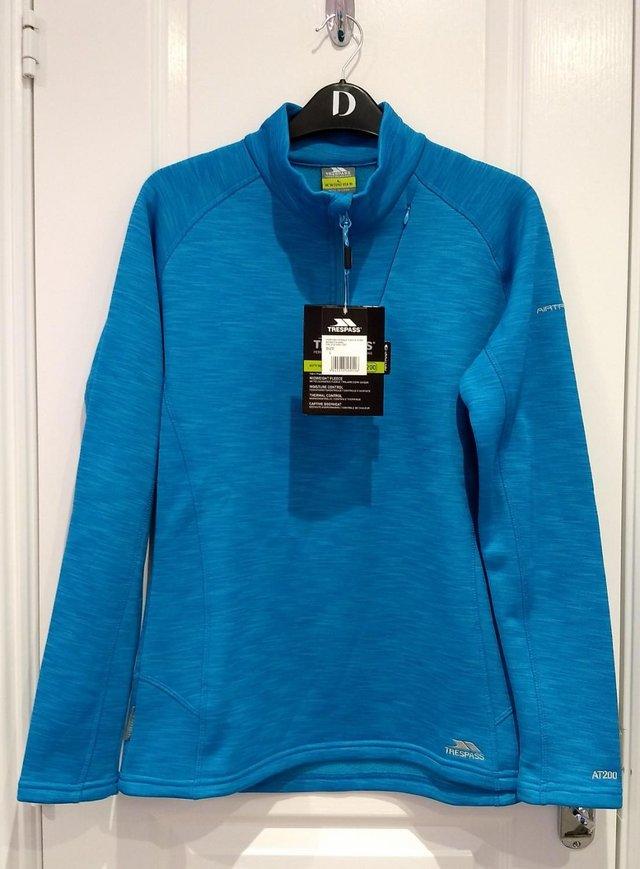 Preview of the first image of New Trespass Blue Fleece Activewear Jumper Large UK 14.