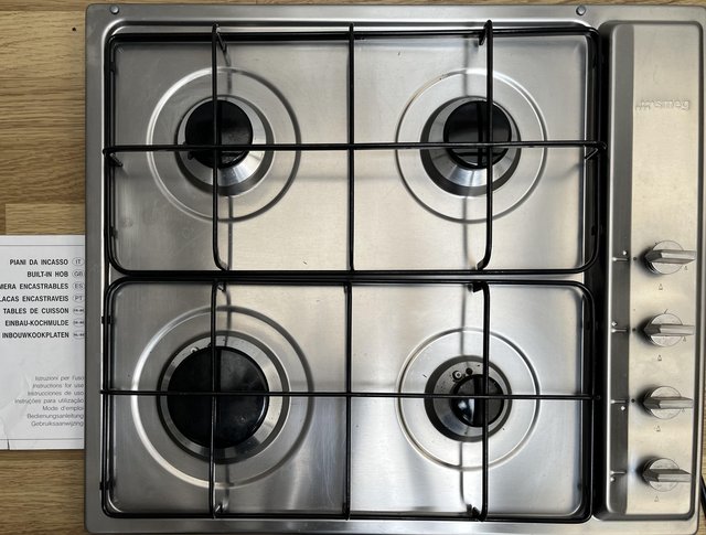 Preview of the first image of Smeg S64S Built in Gas Hob in Stainless Steel.