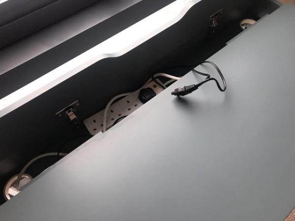 Image 3 of IKEA ALEX Desk, grey-turquoise, 132x58 cm