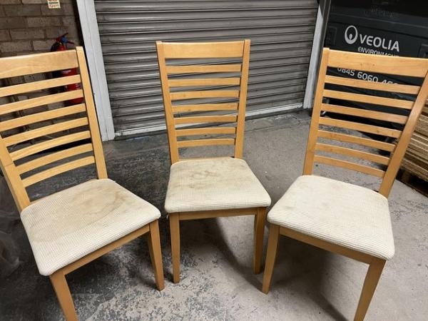 Image 1 of Wooden Dining Chairs x 3
