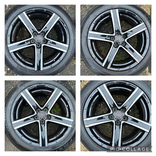 Preview of the first image of 20” Gloss black polished alloy wheels with tyres plus more.