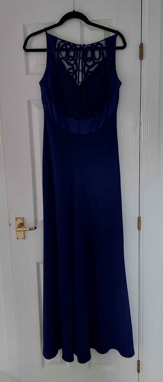 Preview of the first image of Maxi evening dress, indigo blue..