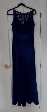 Image 1 of Maxi evening dress, indigo blue.