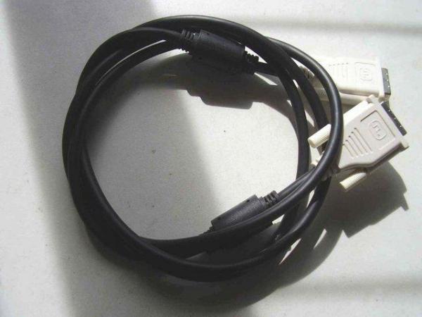 Image 1 of Two DVI-D to DVI-D video cables 1 metre black