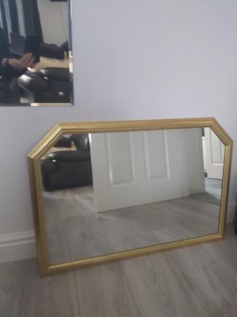 Image 1 of Unusual shape gold colour Mirror