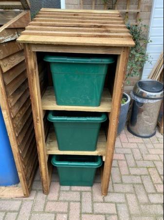 Image 2 of Shelved Storage Garden Recycling Store Shed for 3 x Bins