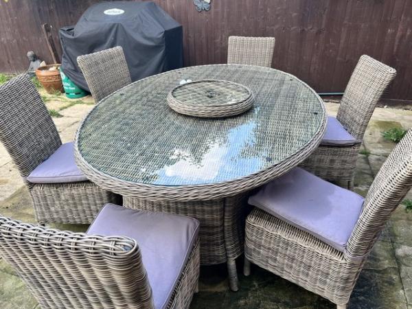 Image 3 of ROYALCRAFT RATTAN GARDEN TABLE AND 6 CHAIRS