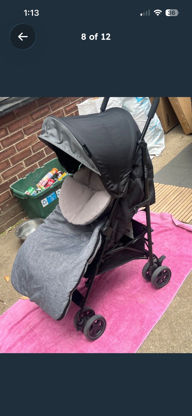 John Lewis stroller with footmuff and raincover — photo 2 of 3