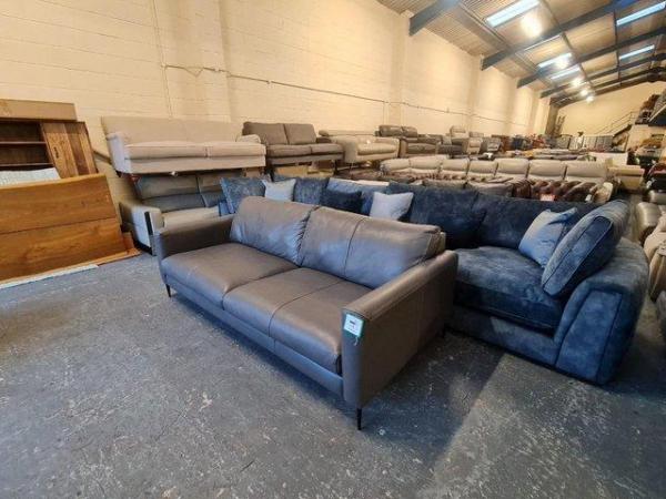 Image 9 of Ex-display Massimo grey leather large 3 seater sofa