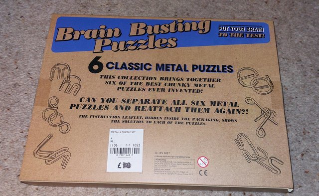 Image 2 of Brain Busting metal puzzles, brand new