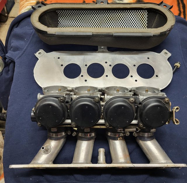 Preview of the first image of Pinto manifold with bike carbs.