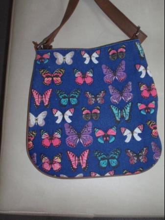 Image 2 of Brand New Canvas pouch bag / Handbag with Butterfly Pattern