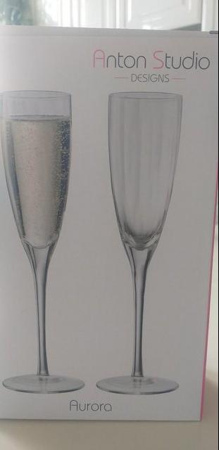 Preview of the first image of New Set of 2 champagne flutes Anton Studio Designs Aurora.