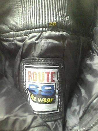 Image 2 of 28" waist leather trousers route 69 bike wear. 70's