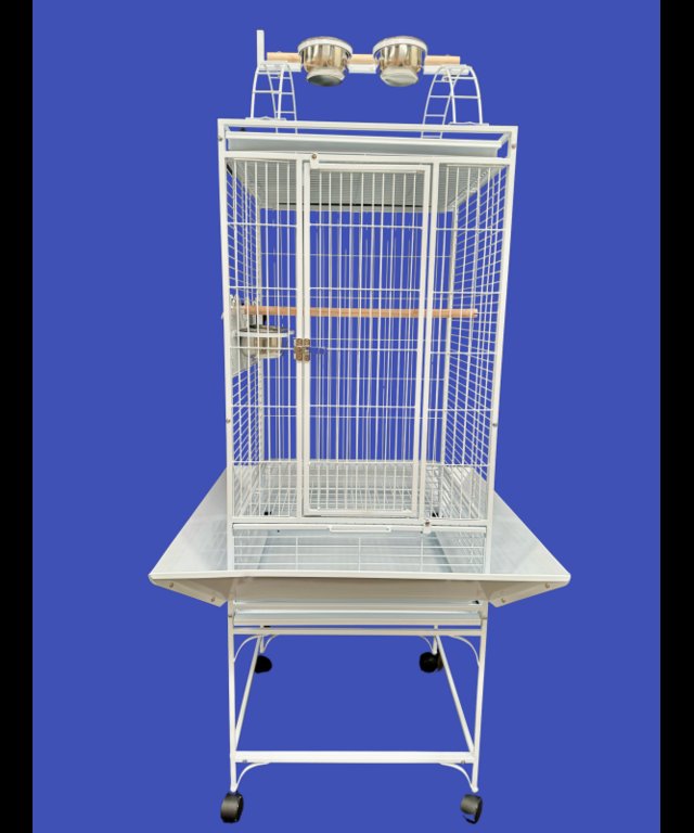 Preview of the first image of Parrot-Supplies Colorado Play Top Parrot Cage White.