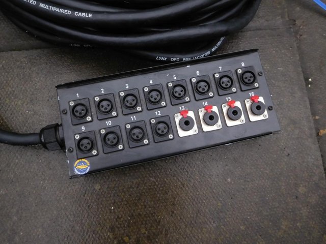 Preview of the first image of 30m LYNX Stage Pro 16 Channel Multicore Snake 12/4 XLR Jack.