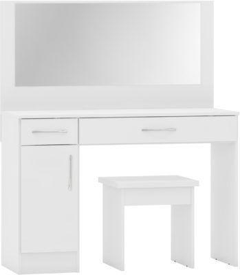 Preview of the first image of NEVADA VANITY/DRESSING TABLE IN WHITE GLOSS.