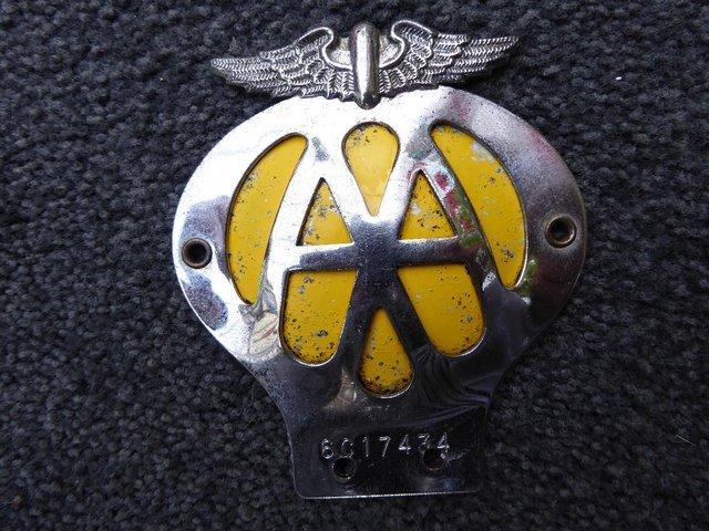 Preview of the first image of Vintage AA Chrome Car Memebership Badge.