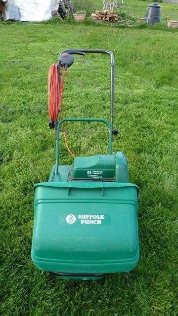 Preview of the first image of Suffolk Punch Electric Mower with 12" Cutting Width.