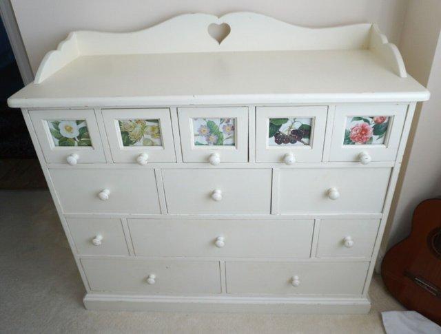 Preview of the first image of Gorgeous Painted Wood Large Chest of Drawers Country Cottage.