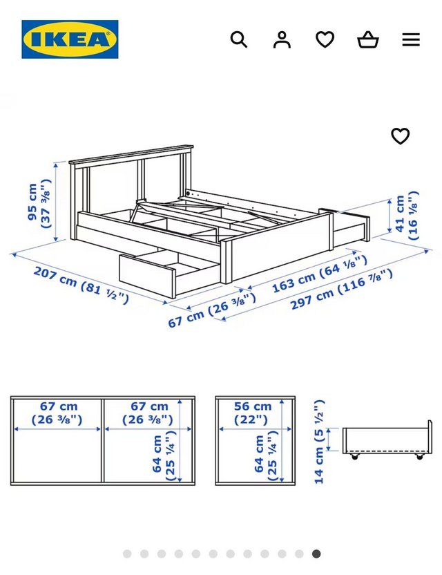 Preview of the first image of 4 years old Songesand Luroy bedframe standard king size for.