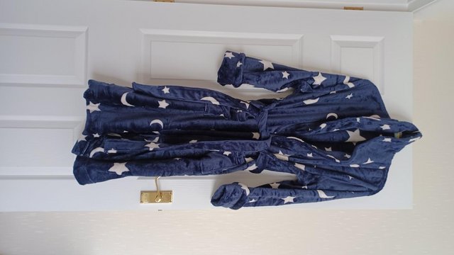 Image 3 of Iris & Lilly Navy Blue Dressing Gown / Bath Robe size 14-16