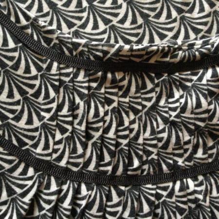 Image 2 of Size 12 NEXT Black & White Smock Top, Butterfly Sleeves.