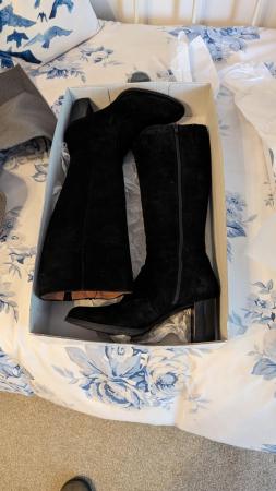 Image 3 of Black suede boots brand new