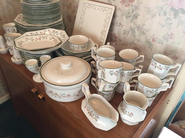 Preview of the first image of Vintage dinner tea set about eighty pieces.