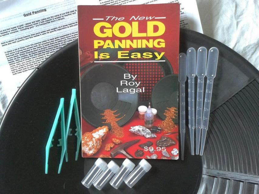 Preview of the first image of Gold pan Panning prospecting kit, & paydirt new and unused.