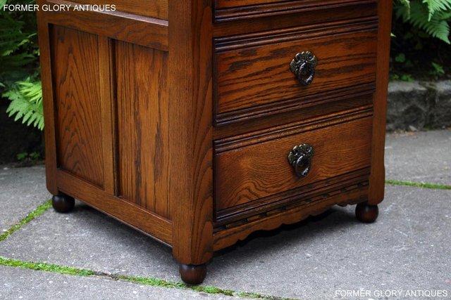 Image 22 of OLD CHARM LIGHT OAK BEDSIDE LAMP TABLES CHESTS OF DRAWERS