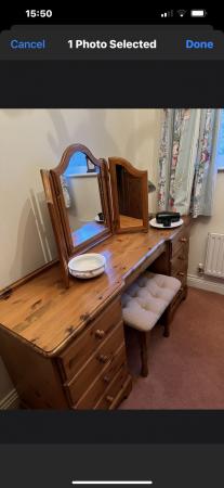 Image 3 of Ducal dressing table stool & 3 way mirror