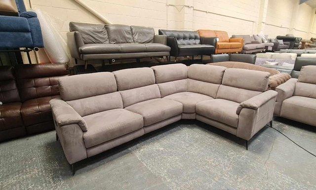 Preview of the first image of Illinois toronto charcoal fabric recliner corner sofa.