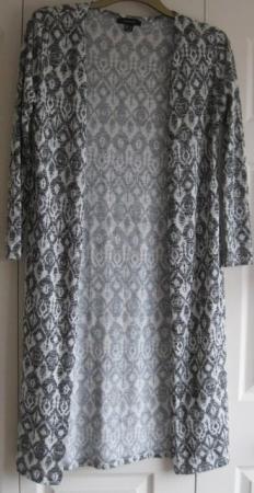 Image 1 of Grey patterned lightweight Long Cardigan, size 12