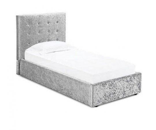 Image 1 of King Rimini silver ottoman bed frame