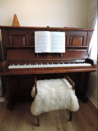Image 1 of Fully Reconditioned Mahogany Framed Antique Upright Piano.