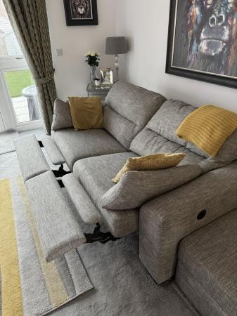 Image 2 of 3 and 2 seater recliners with footstool
