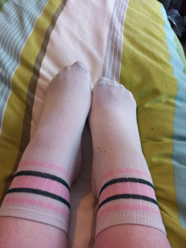 Preview of the first image of Women's worn sports socks.