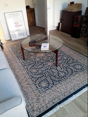 Image 1 of Rosewood Danish Style Glass Coffee Table