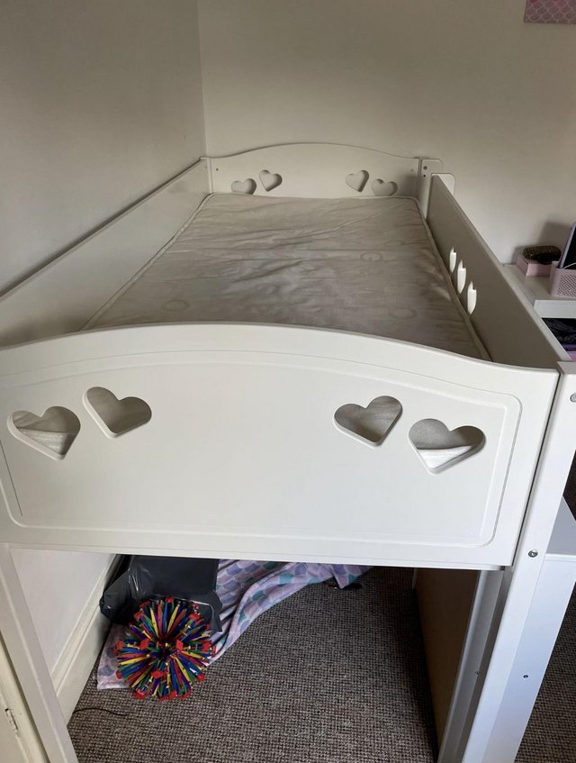 Preview of the first image of Single bed, mid-sleeper with desk.