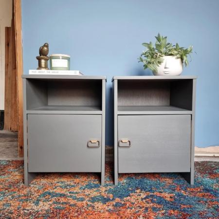 Image 2 of Pair of bedsides, bedside tables with top shelf and cupboard