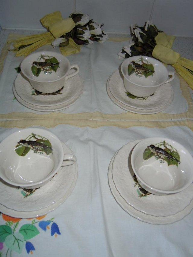 Preview of the first image of Tea Set 4 Trios Kingbird Alfred Meakin RARE.