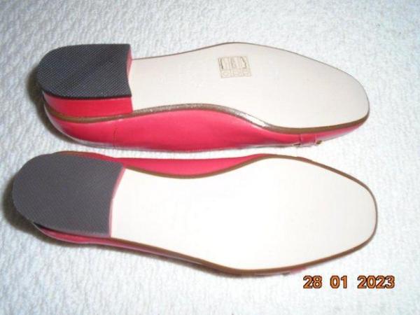 Image 3 of HB brand new and unworn red leather low heeled pumps