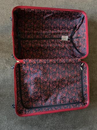 Image 3 of Suitcase no fear navy blue with red zip