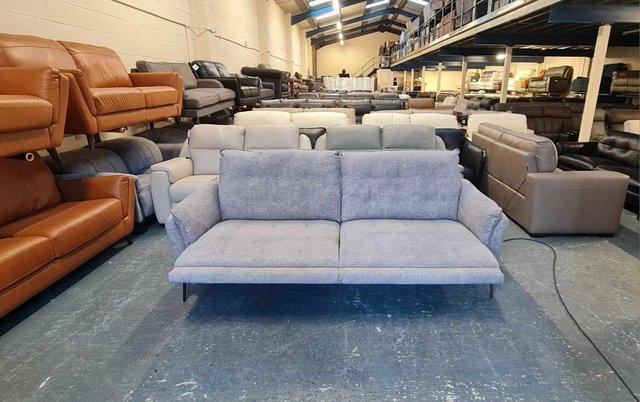 Image 7 of Bolzano grey fabric electric recliner 3 seater sofa