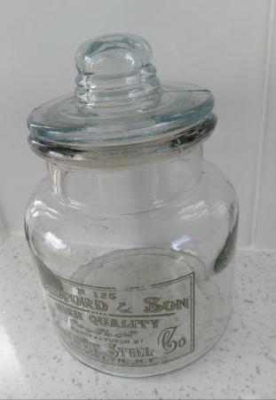 Image 2 of A Medium Sized Glass Storage Jar.  Height 8" (20cm)