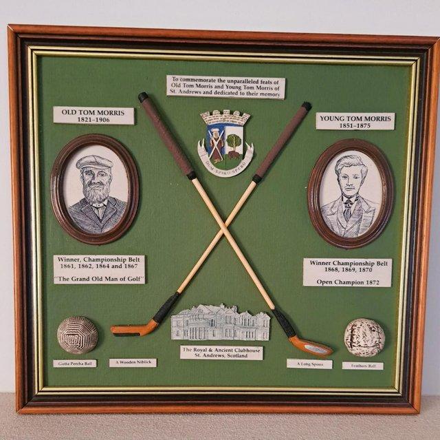 Preview of the first image of Golf memorabilia commemorating old & young Tom Morris.